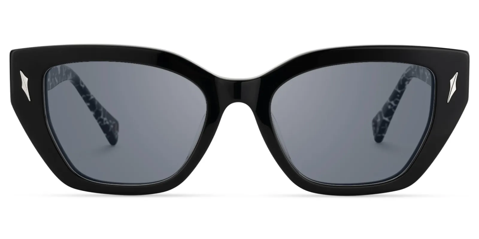 Naiara - Rectangle Black Sunglasses sold by Vooglam