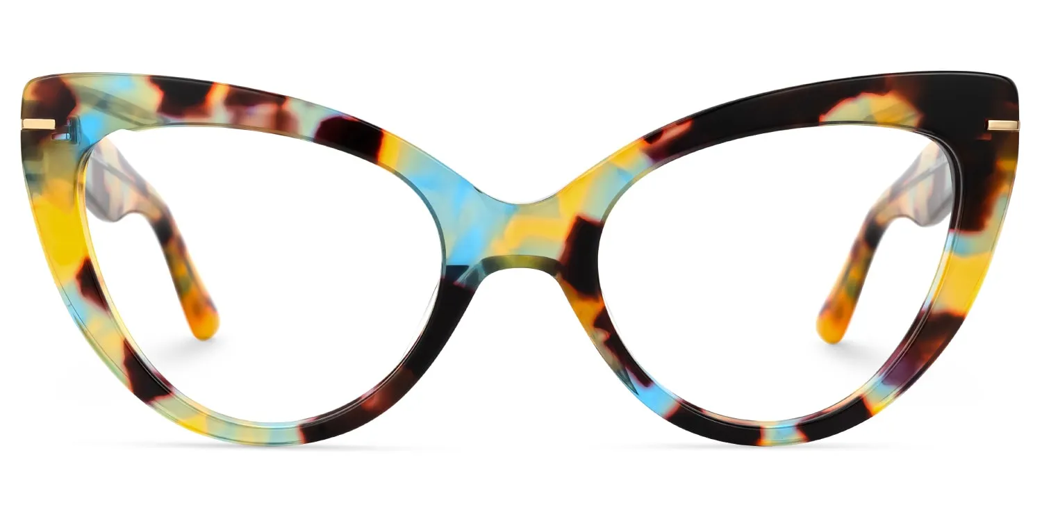 Veromca - Cat Eye Blue/Tortoise Eyeglasses sold by Vooglam