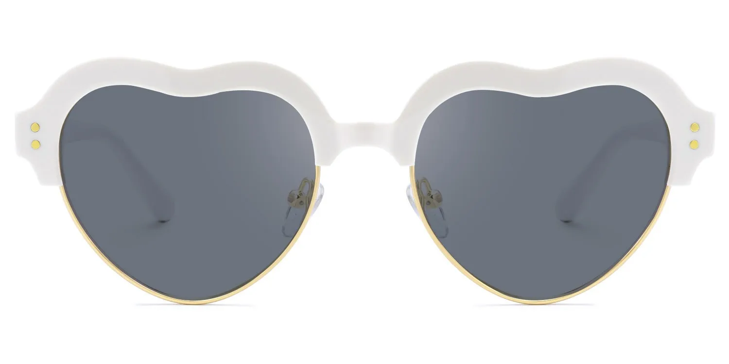 Galido - Geometric White Prescription Sunglasses sold by Vooglam