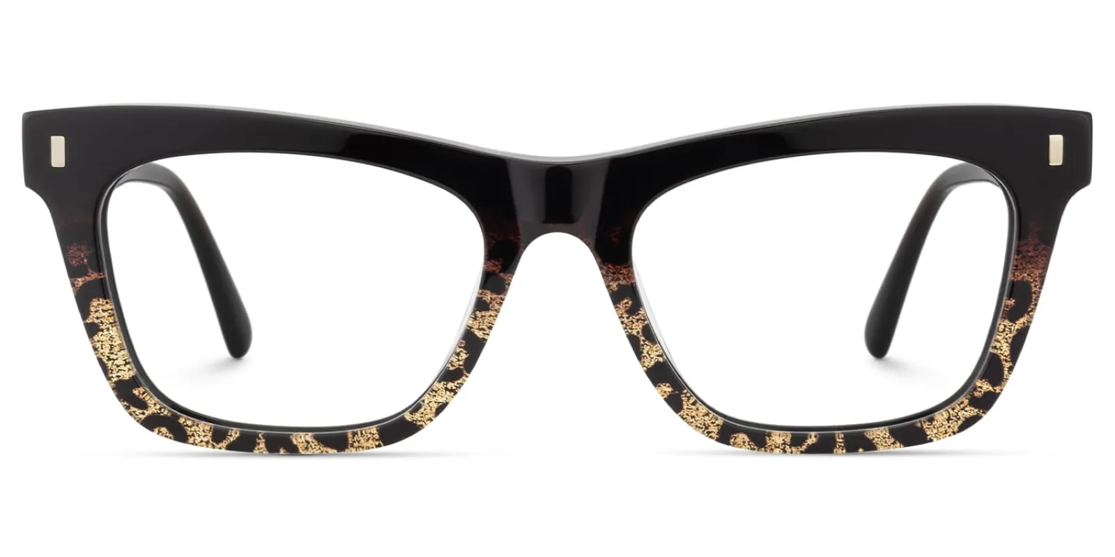 Calico - Square Two-tone Eyeglasses sold by Vooglam