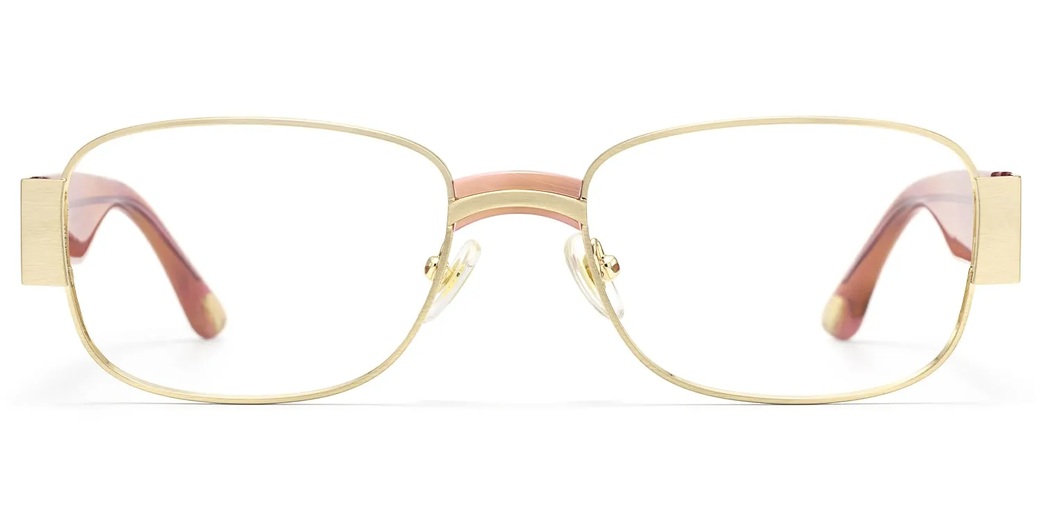 Nyame - Rectangle Gold Eyeglasses sold by Vooglam