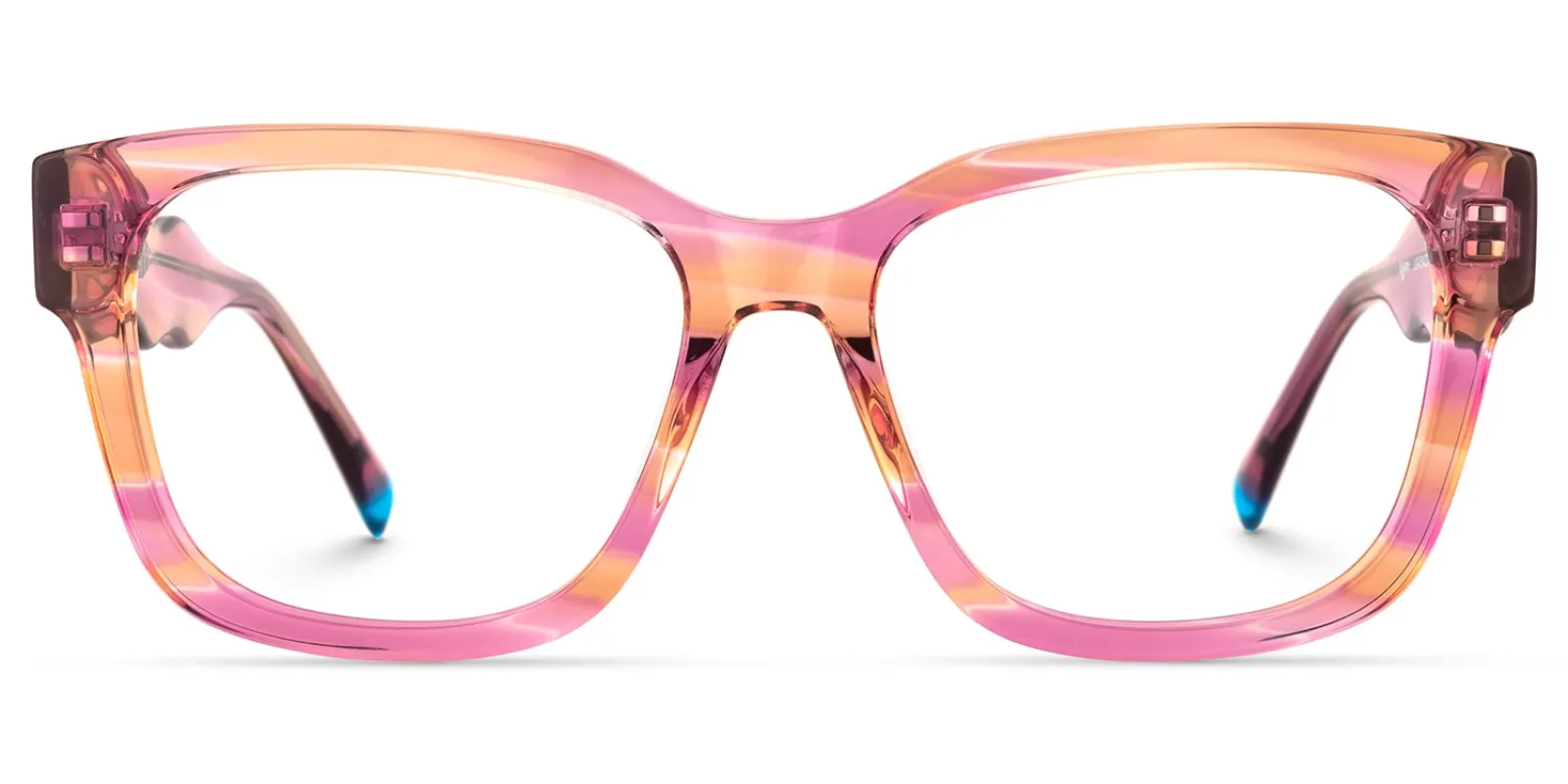 Daphne - Rectangle Orange Eyeglasses sold by Vooglam