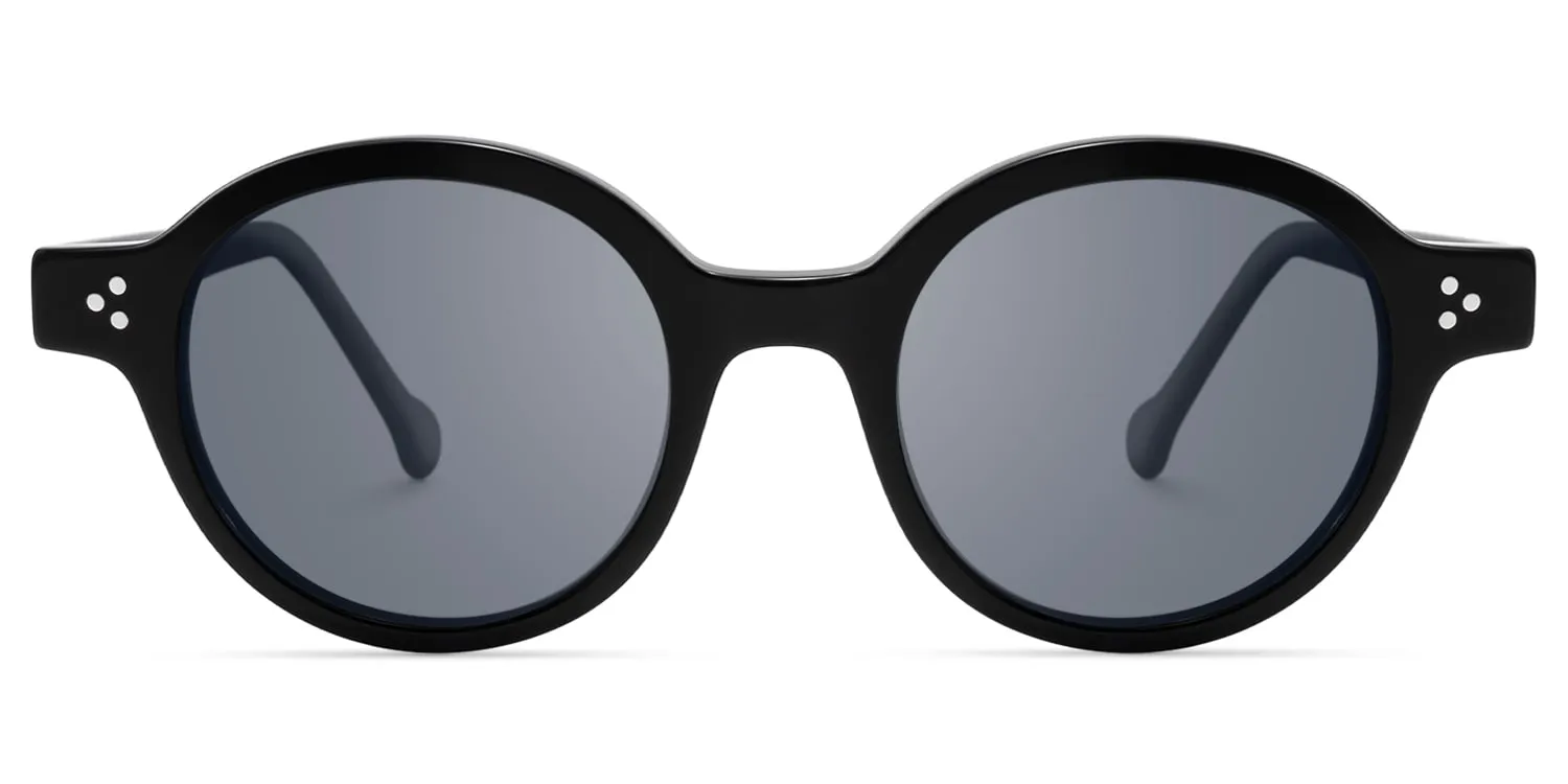 Obsidian - Round Black Sunglasses sold by Vooglam product image thumbnail 2