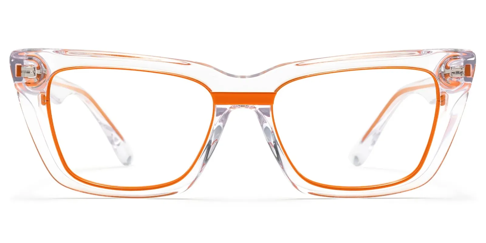 Axiom - Rectangle Orange Eyeglasses sold by Vooglam