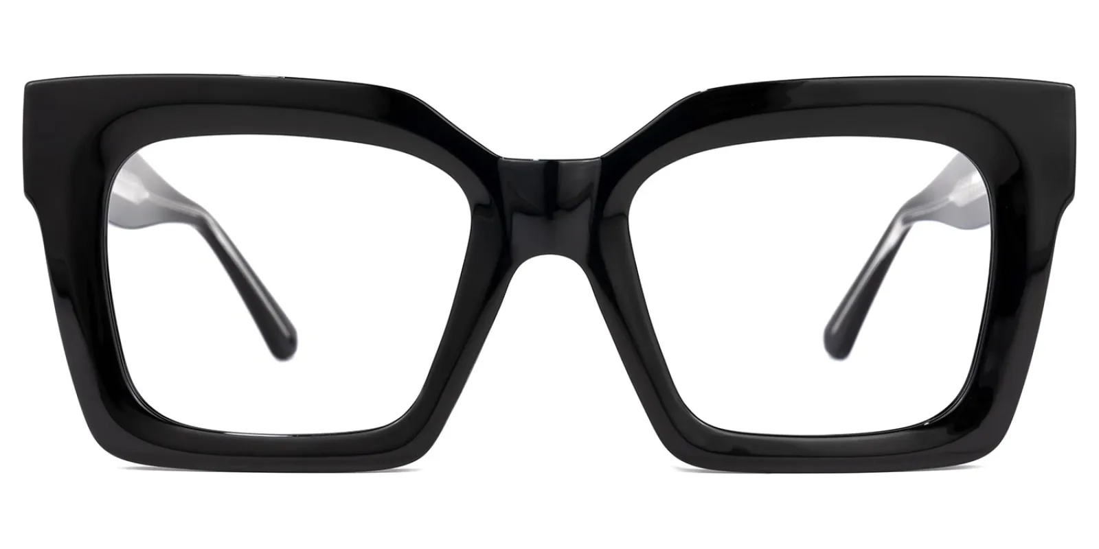Pacheco - Black Chunky Oversized Square Glasses sold by Vooglam