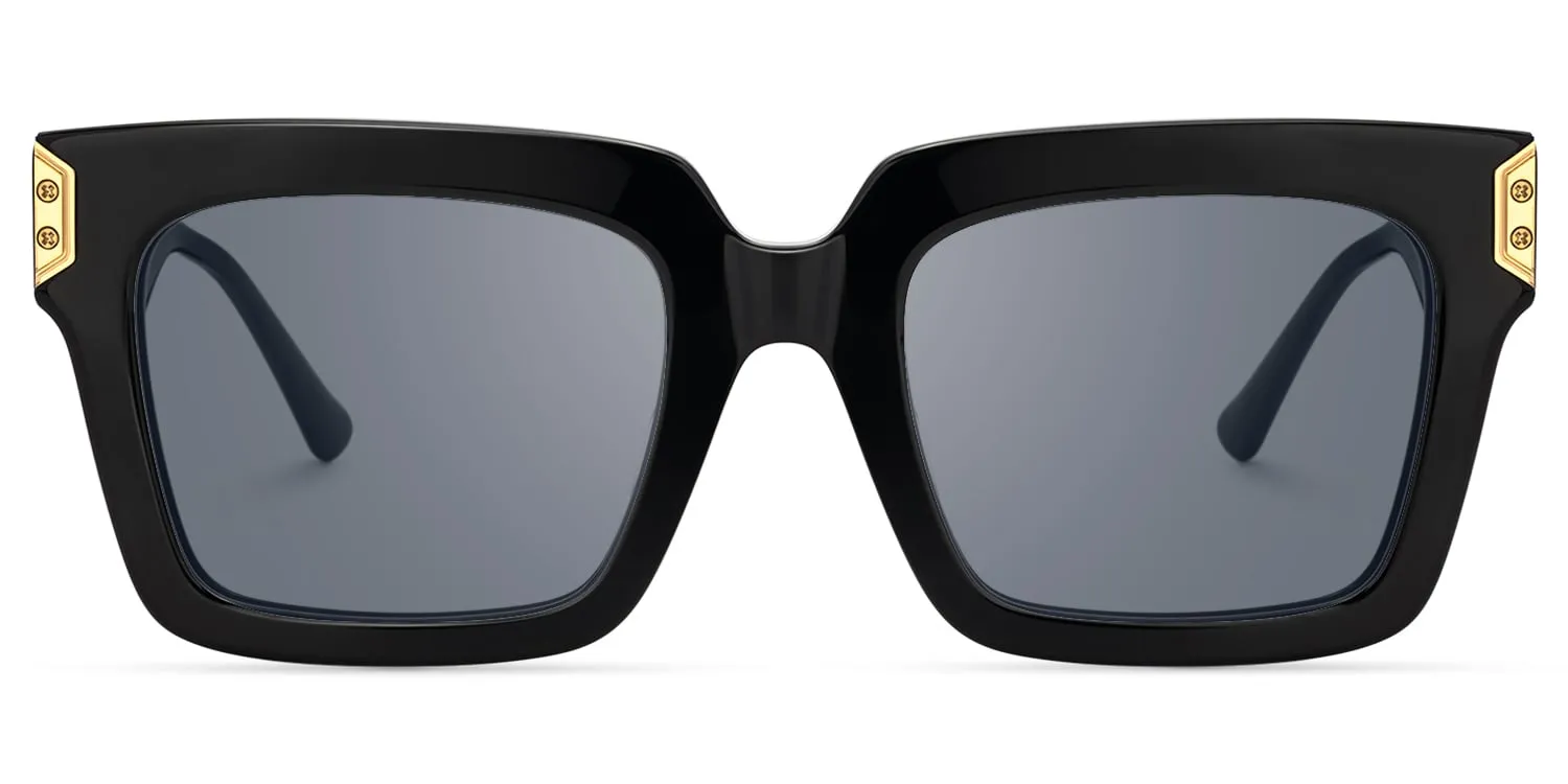 Daiane - Square Black Sunglasses sold by Vooglam product image thumbnail 2