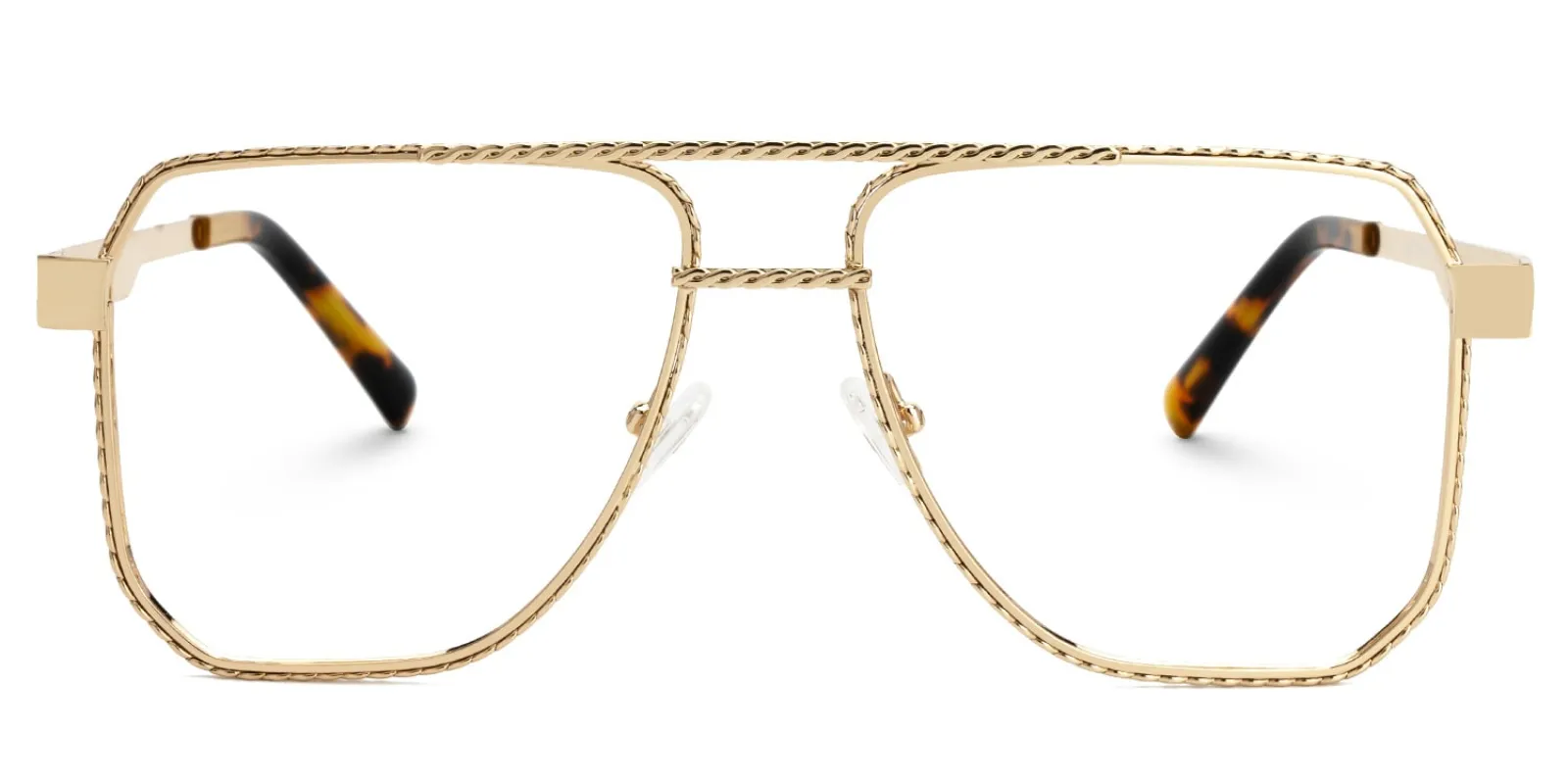Fidelina - Aviator Gold Eyeglasses sold by Vooglam
