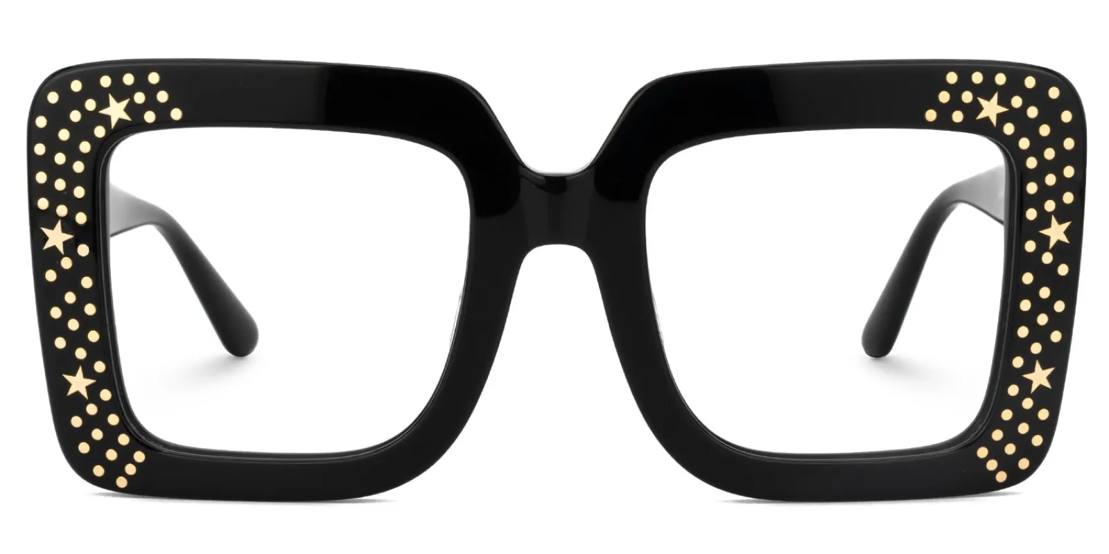 Fayiz - Square Black Eyeglasses sold by Vooglam