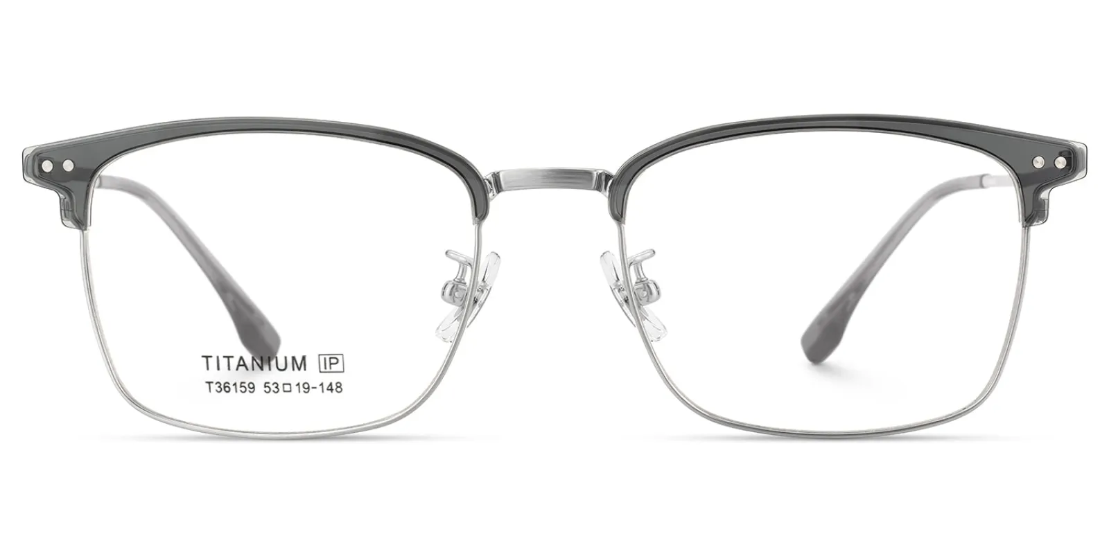 Dial - Browline Grey Eyeglasses sold by Vooglam