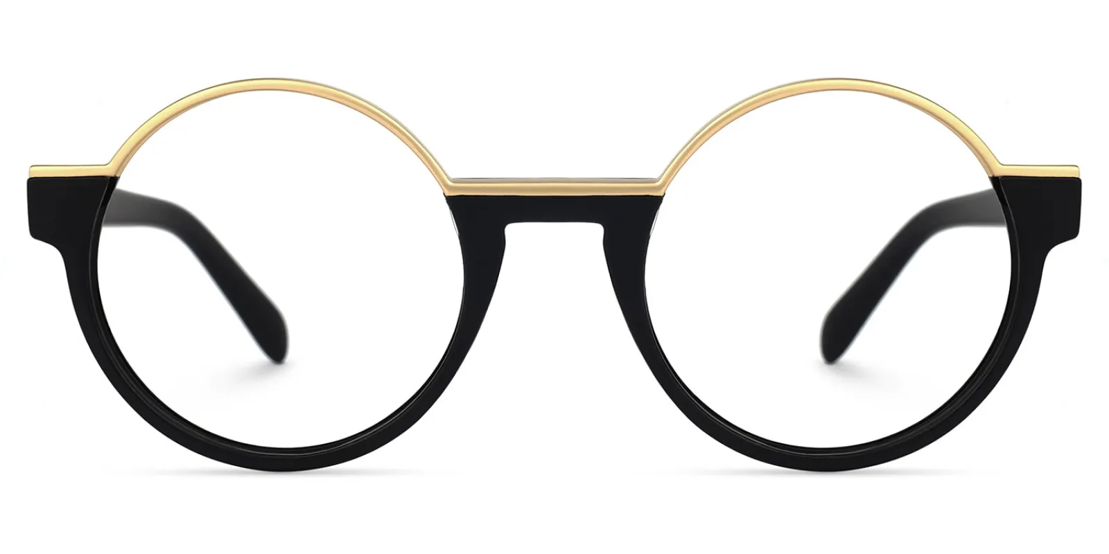Latina - Retro Round Black & Gold Glasses sold by Vooglam