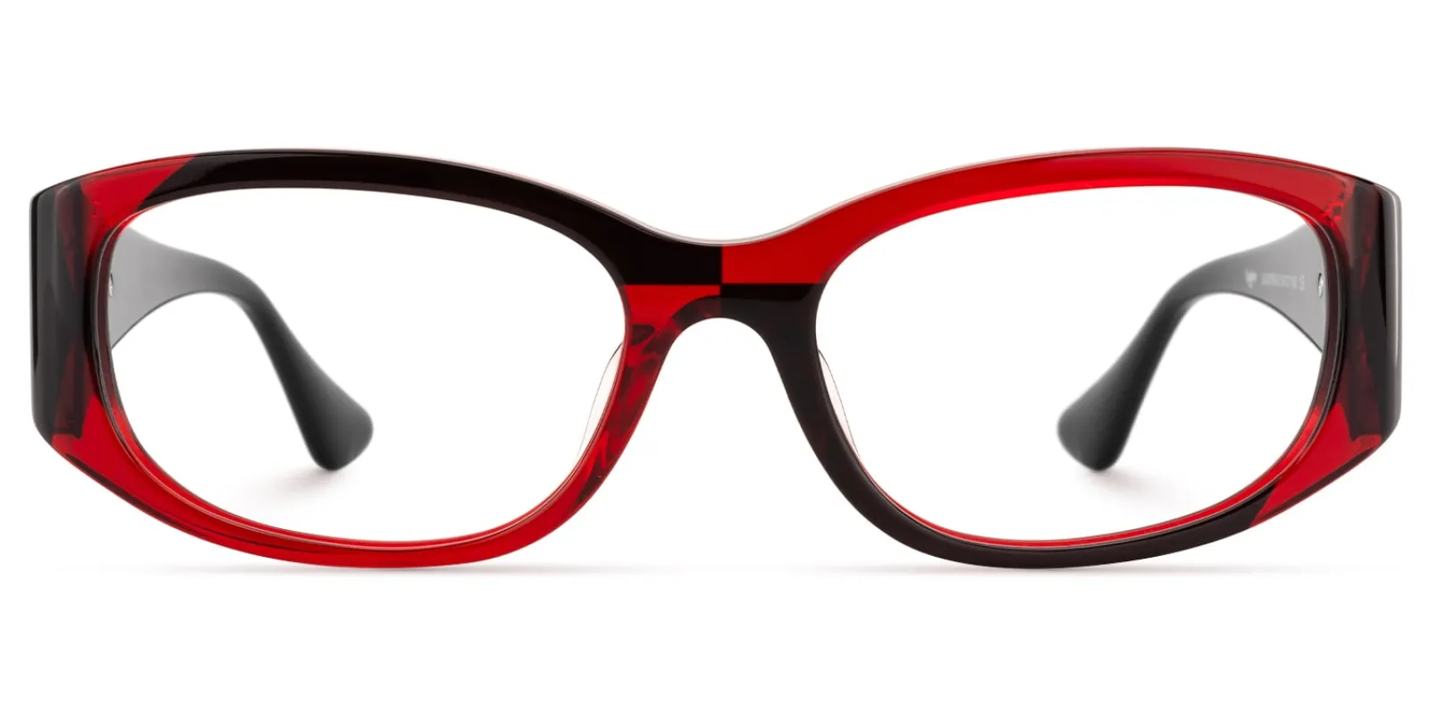 Claire - Rectangle Black/Red Eyeglasses sold by Vooglam