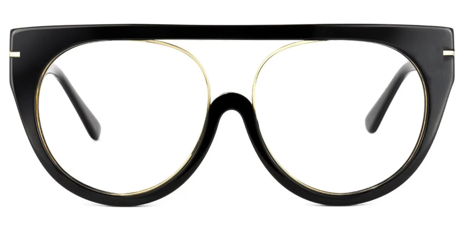 Patrice - Bold Designed Black Aviator Frame Glasses sold by Vooglam