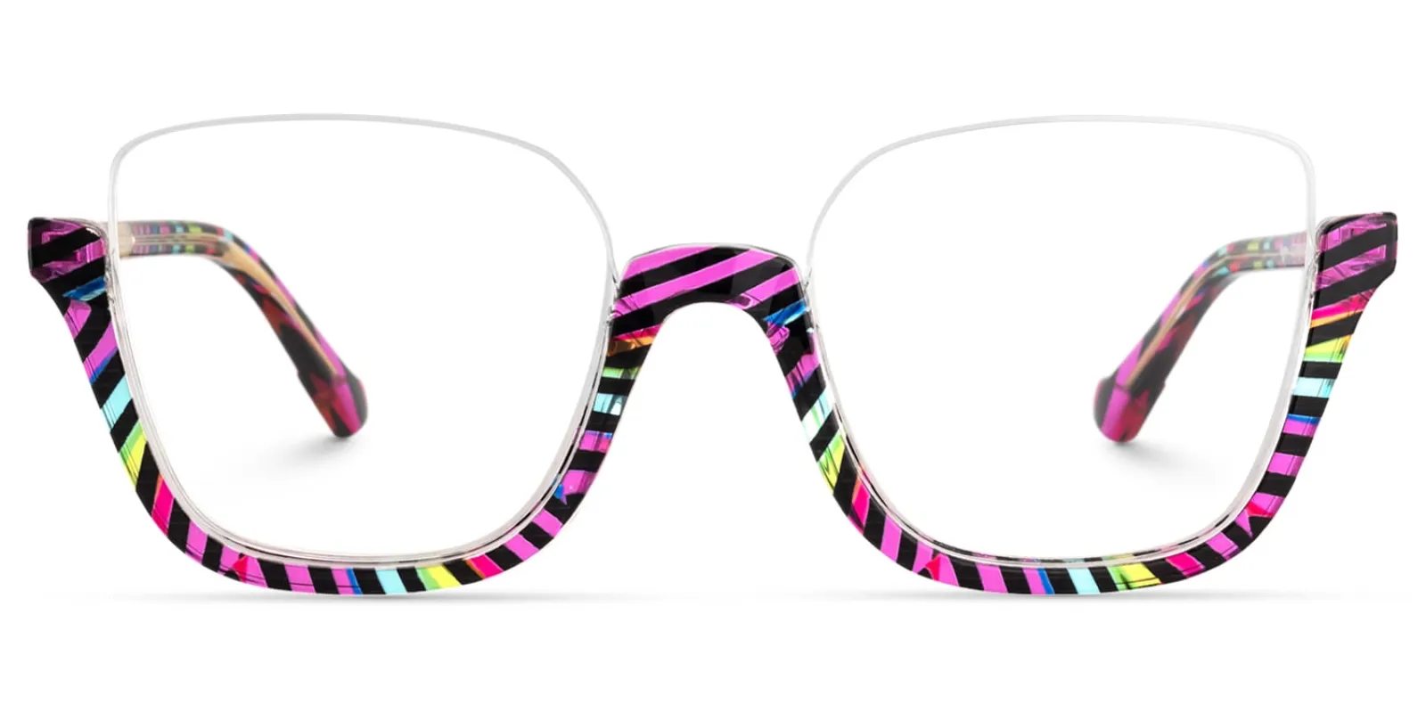 Fariha - Square Multicolor Eyeglasses sold by Vooglam