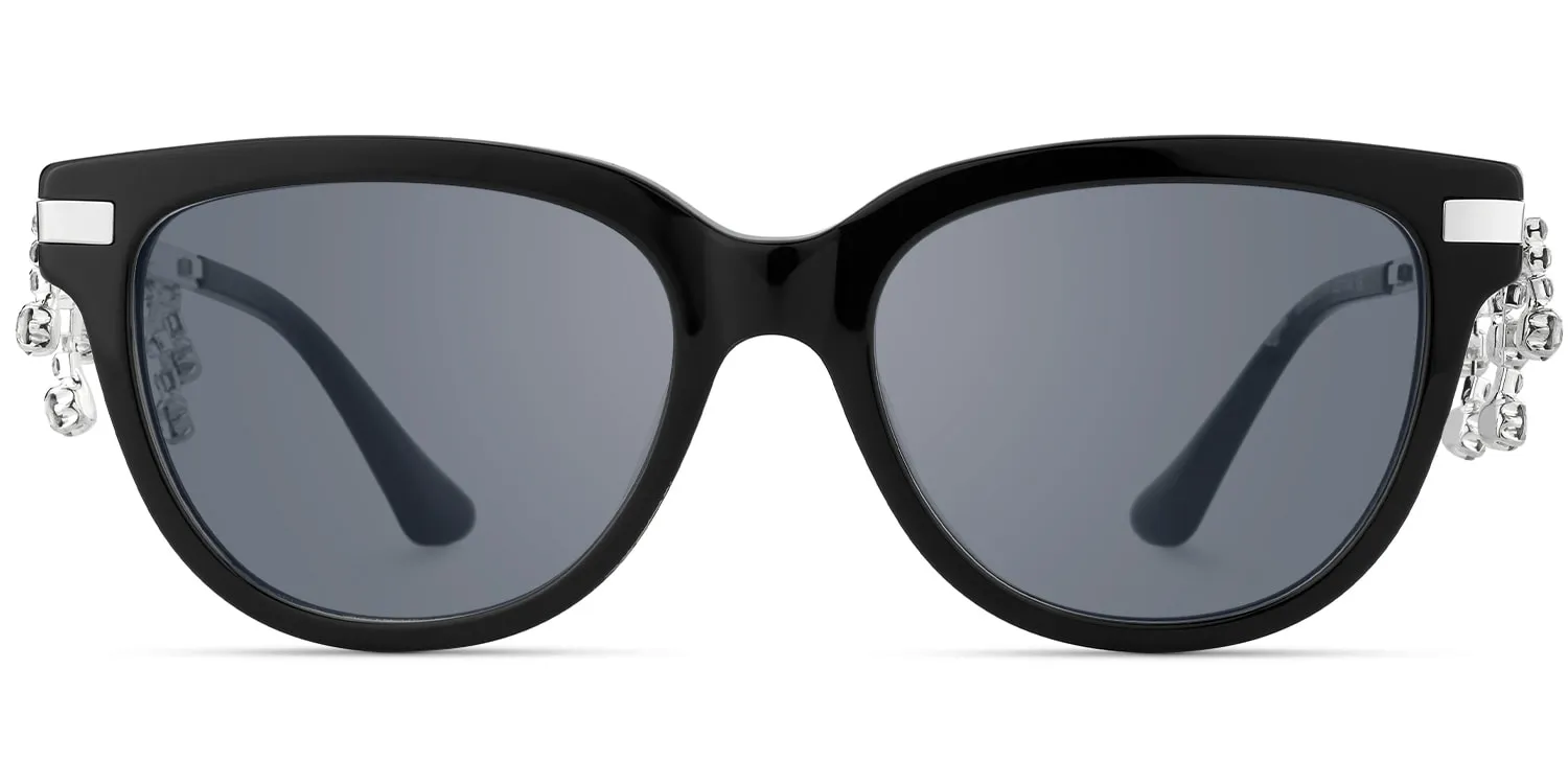 Reverie - Cat Eye Black Sunglasses sold by Vooglam product image thumbnail 2