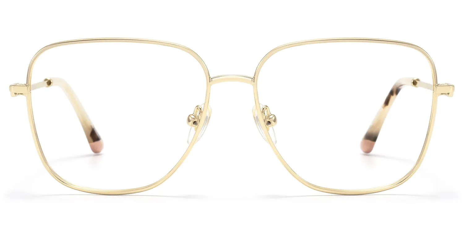 Karma - Square Gold Eyeglasses sold by Vooglam