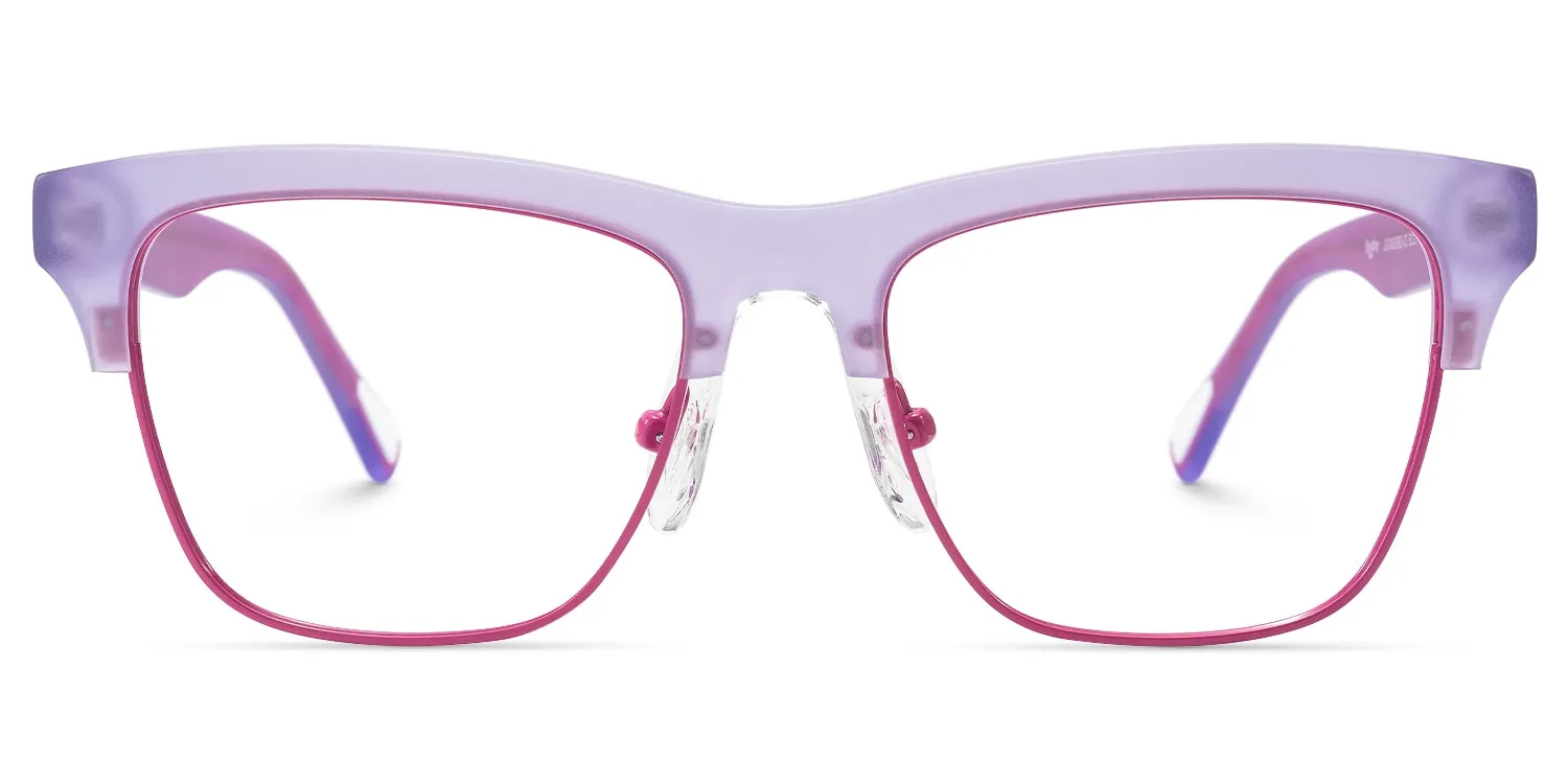 Polka - Square Purple Eyeglasses sold by Vooglam
