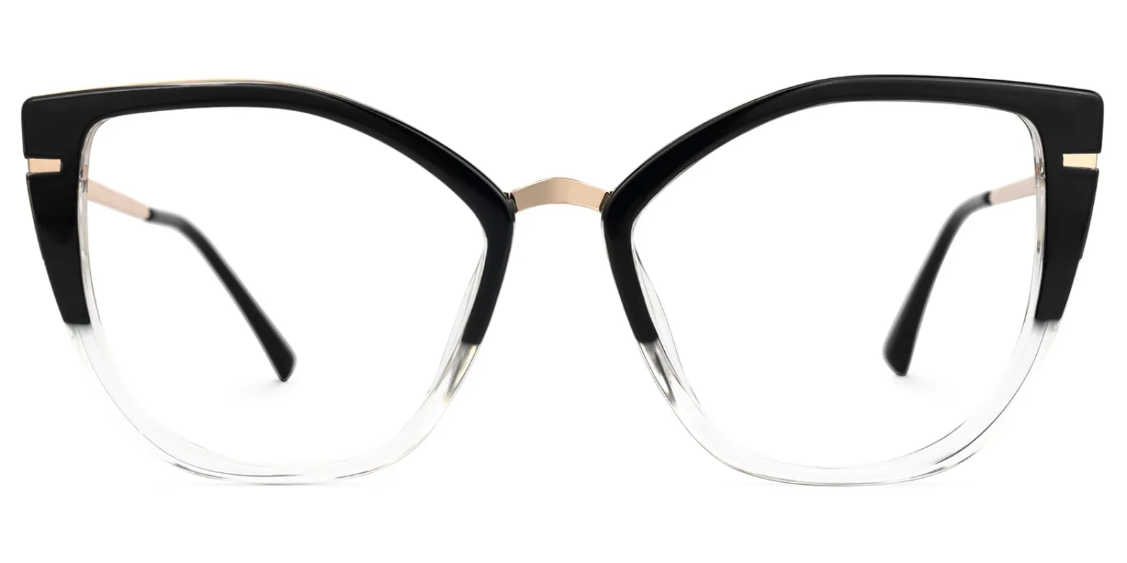 Abena - Cat Eye Black/Crystal Two-tone Eyeglasses sold by Vooglam