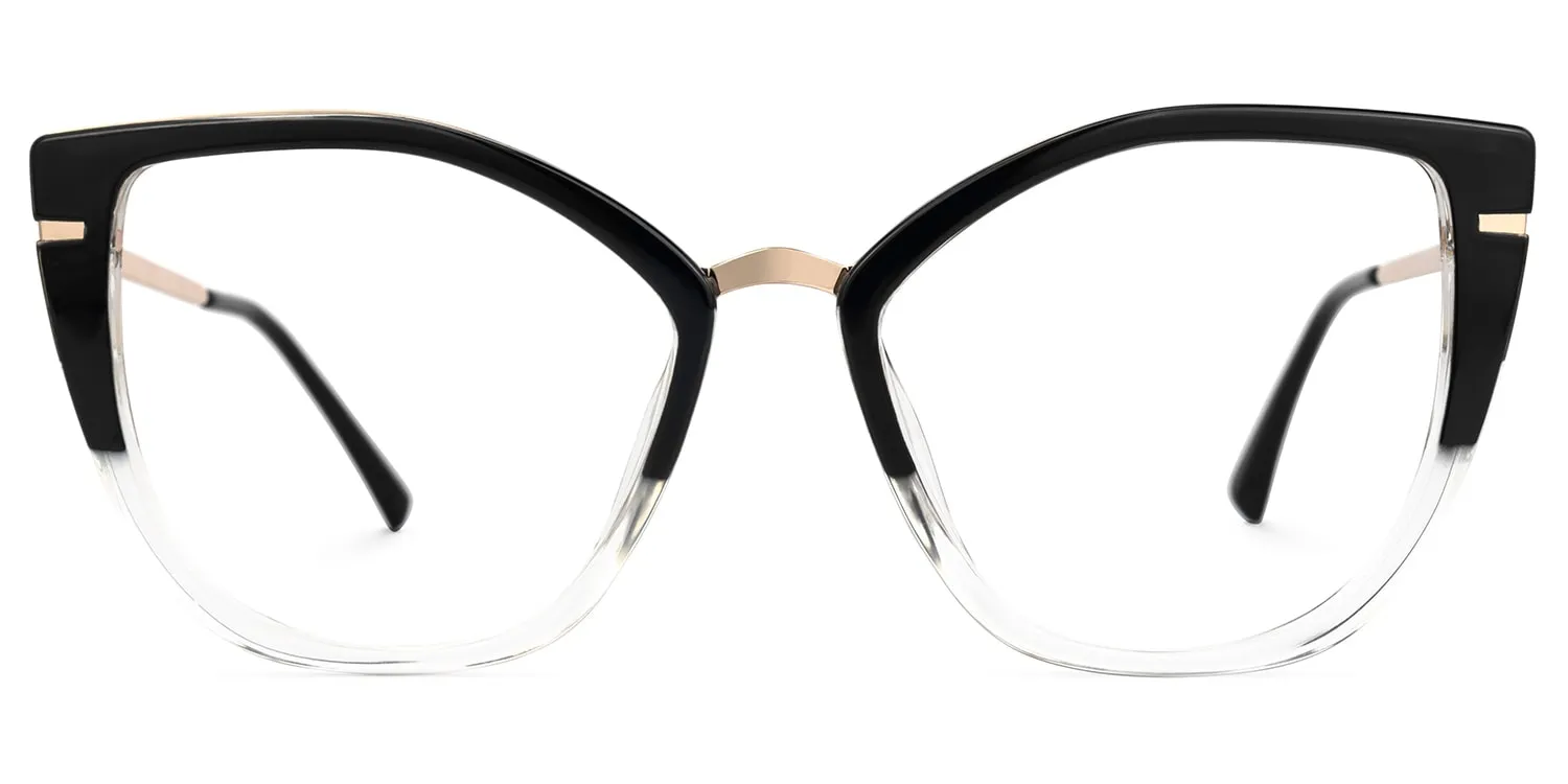 Abena - Cat Eye Black/Crystal Two-tone Eyeglasses sold by Vooglam product image thumbnail 2