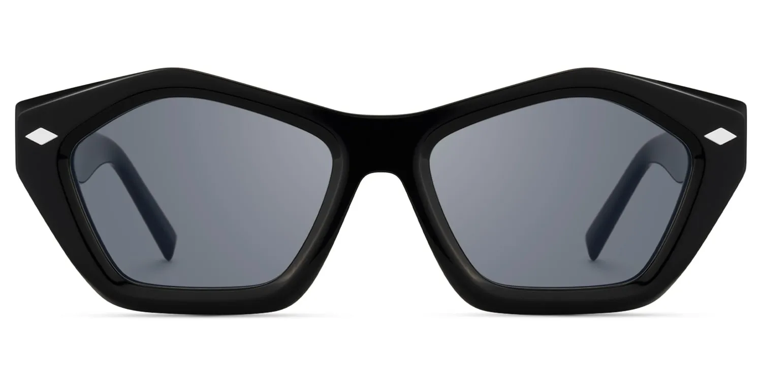 Chiclyn - Geometric Black Sunglasses sold by Vooglam