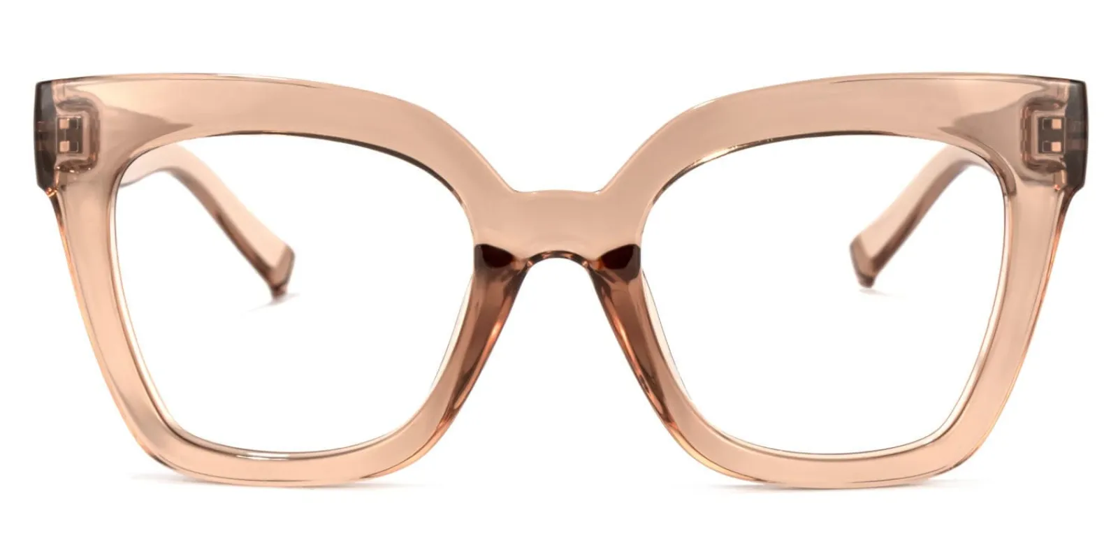Naila - Square Tawny Frames | Trendy Tan Glasses sold by Vooglam