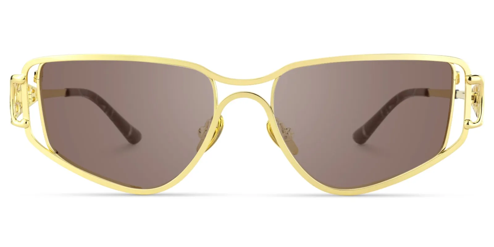 Sakina - Geometric Gold Sunglasses sold by Vooglam