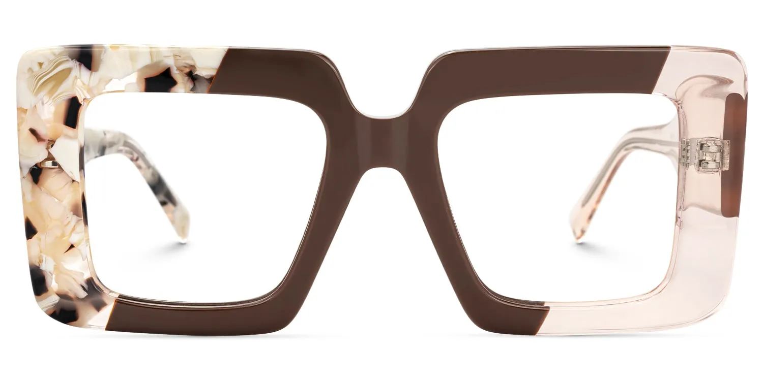 Valora - Square Brown Eyeglasses sold by Vooglam