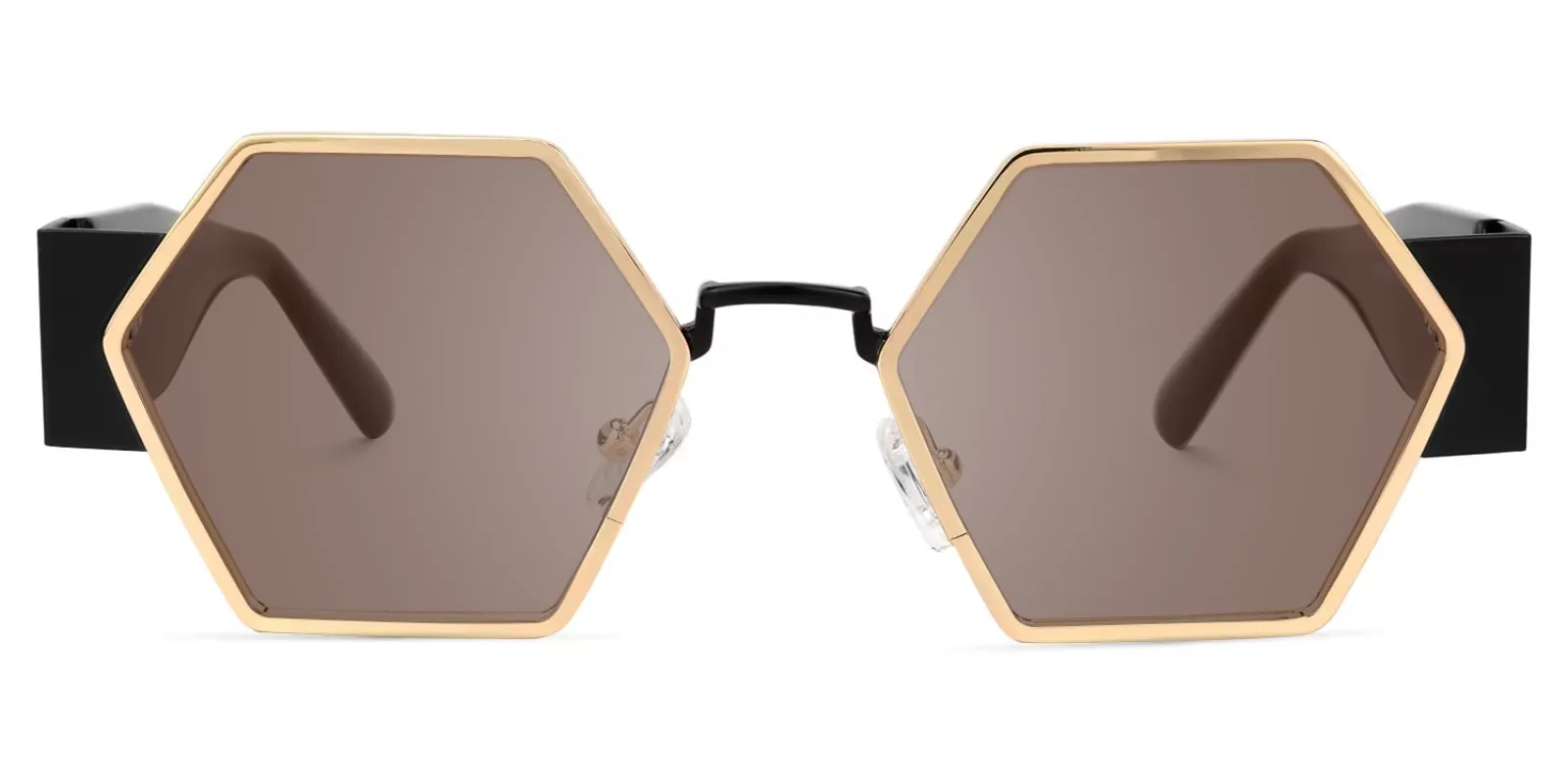 Lizzy - Geometric Gold Sunglasses sold by Vooglam