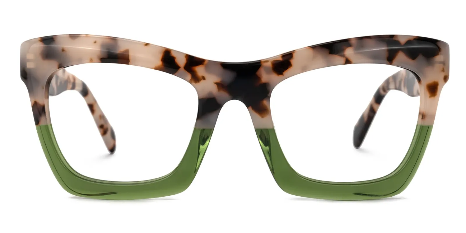 Sienna - Classy Leopard Print & Green Eyeglasses made by Vooglam