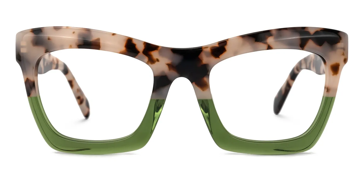Sienna - Classy Leopard Print & Green Eyeglasses sold by Vooglam