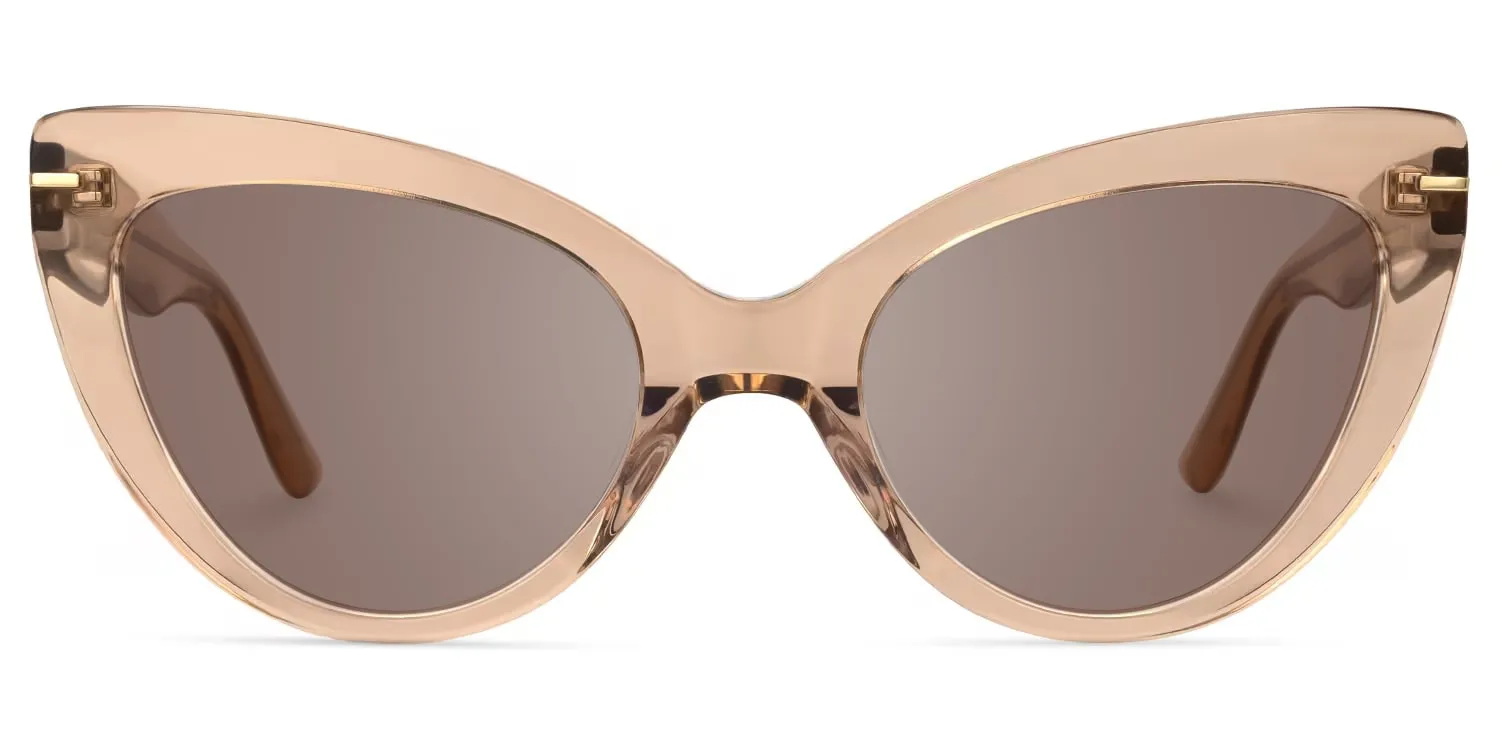 Veromca - Cat Eye Champagne Sunglasses sold by Vooglam