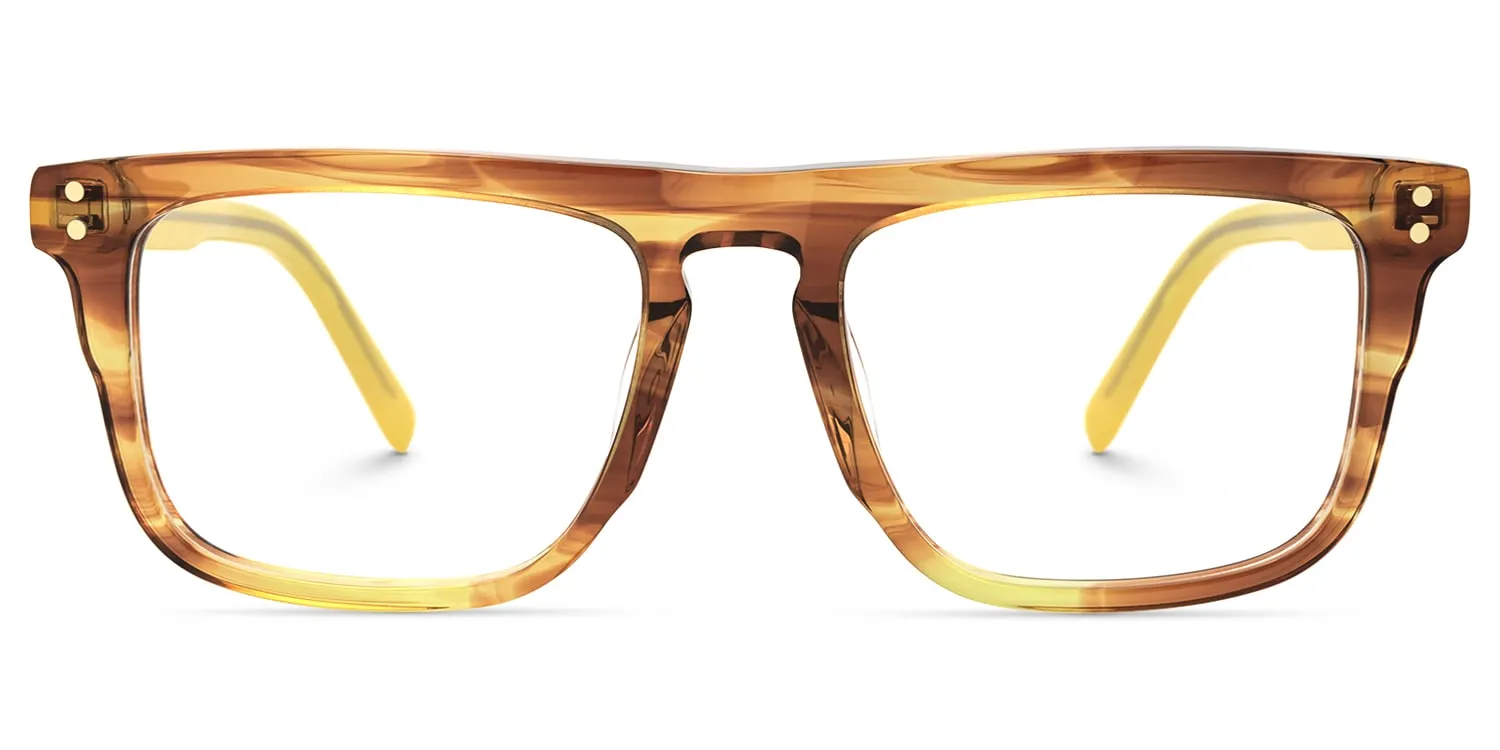 Charlotte - Rectangle Brown Eyeglasses sold by Vooglam