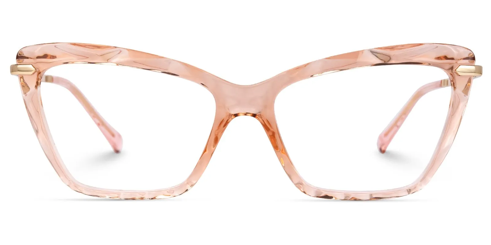 Annie - Elegant Champagne Rectangle Eyeglasses sold by Vooglam