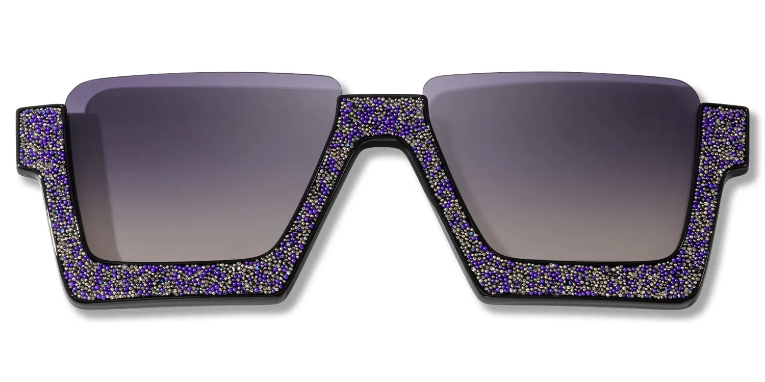 Dardhan - Rectangle Purple Sunglasses sold by Vooglam