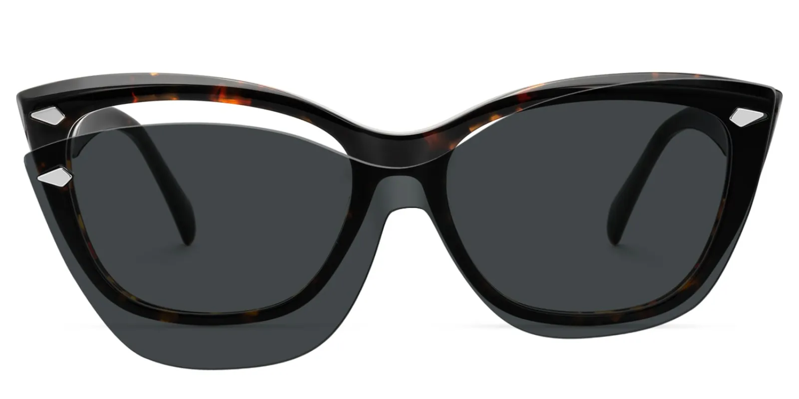 Fineen - Cat Eye Tortoise Clip-on Sunglasses sold by Vooglam