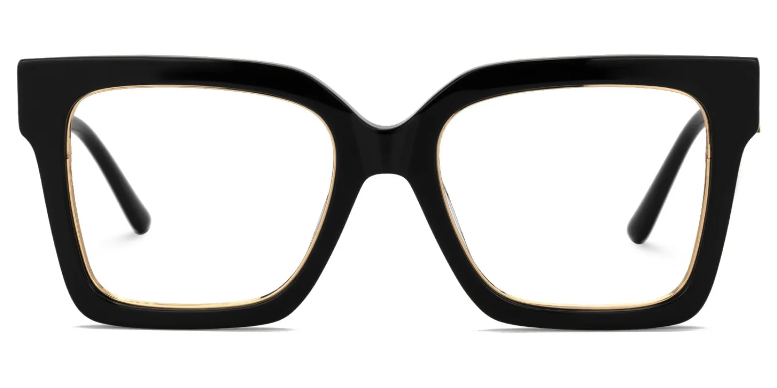 Ibrahim - Square Black Eyeglasses sold by Vooglam