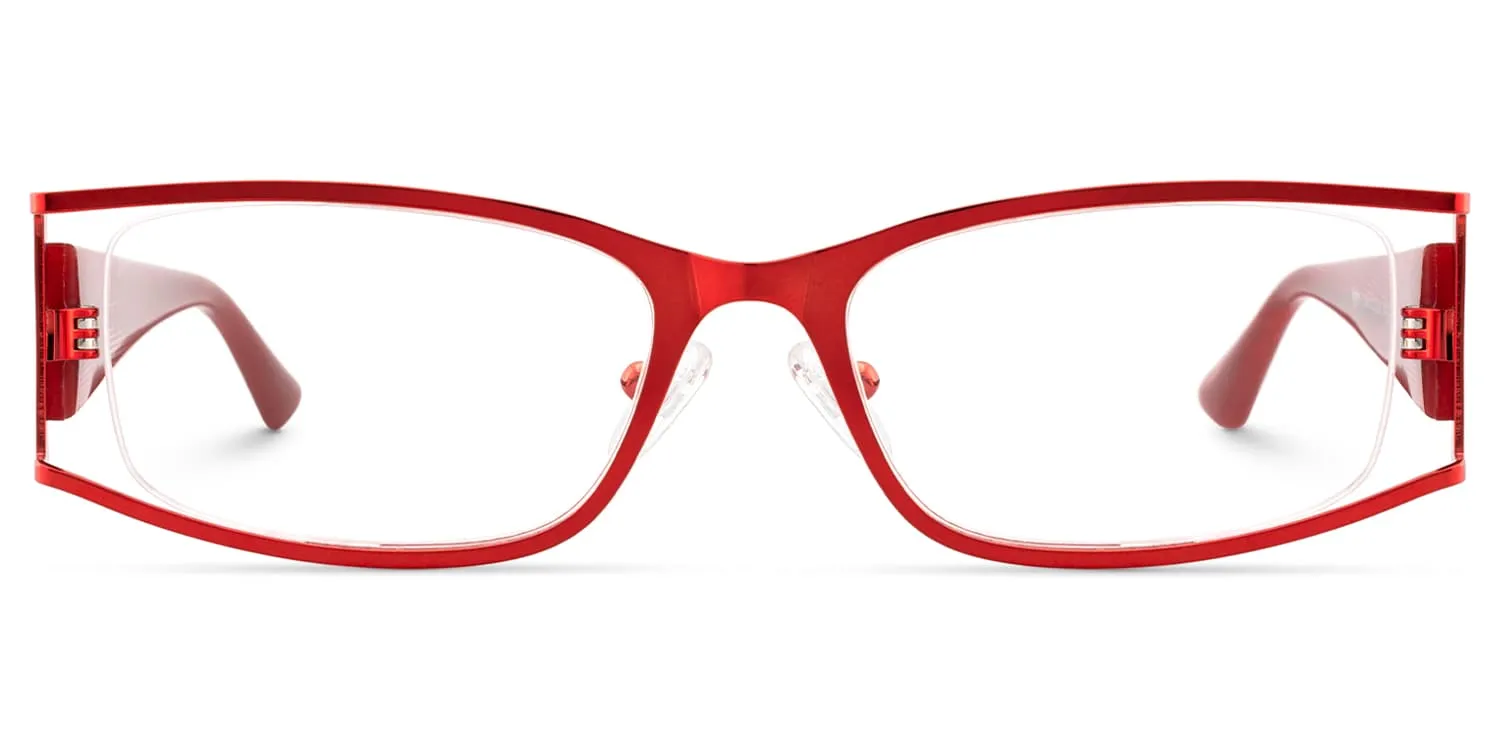 Elle - Rectangle Red Eyeglasses sold by Vooglam