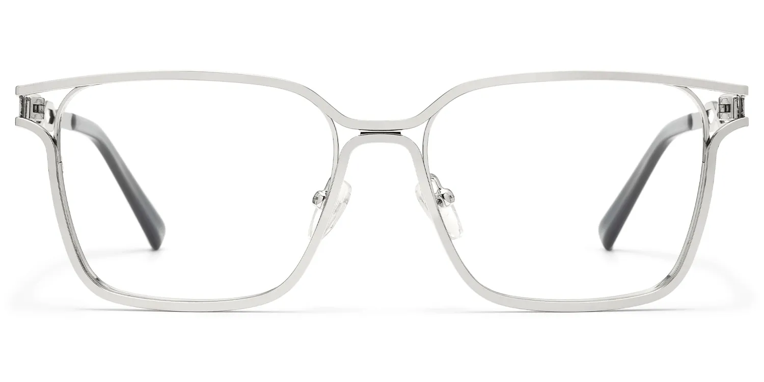 Frenzy - Rectangle Silver Eyeglasses sold by Vooglam product image thumbnail 2
