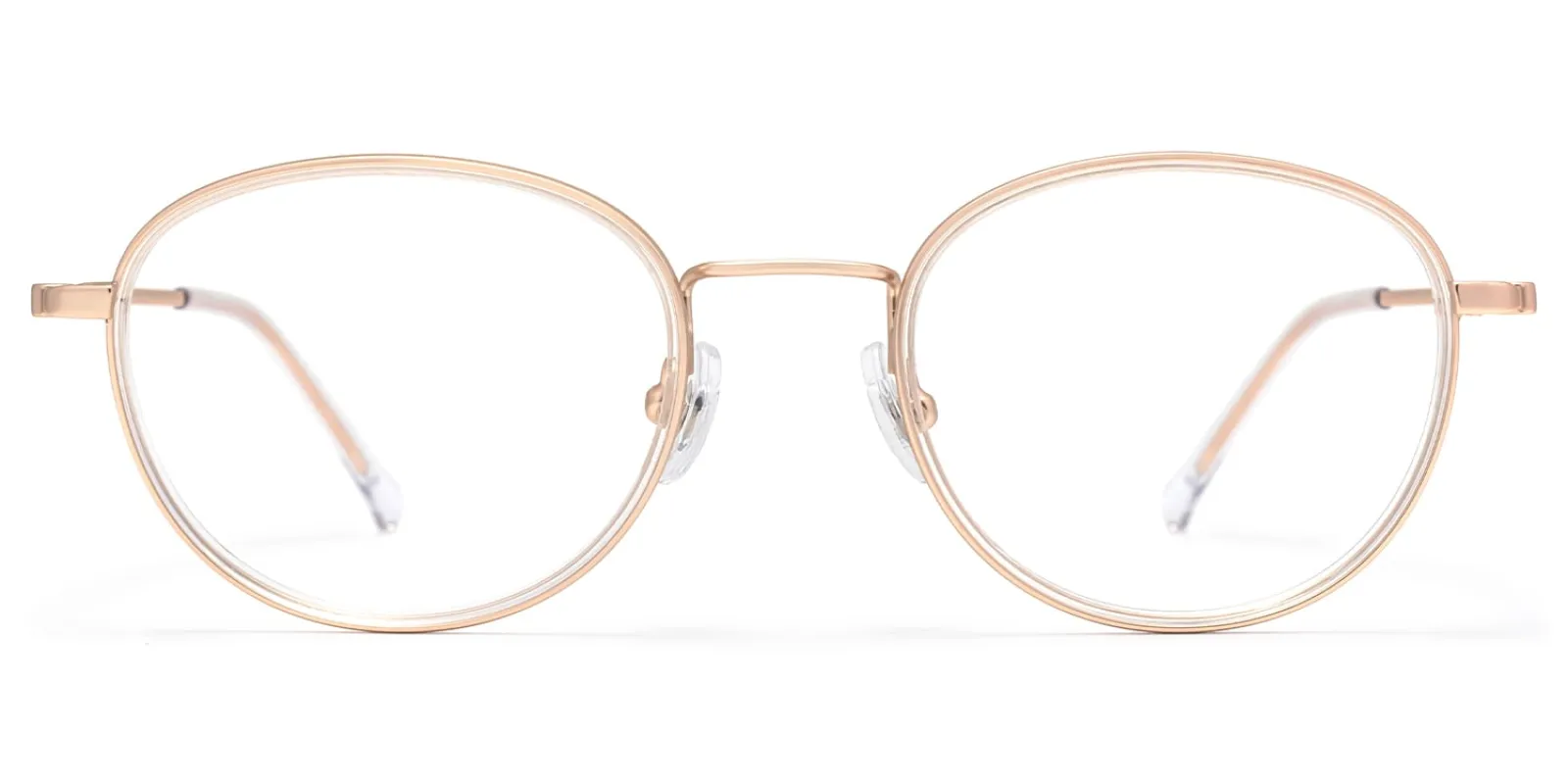 Harlow - Oval Gold Eyeglasses sold by Vooglam