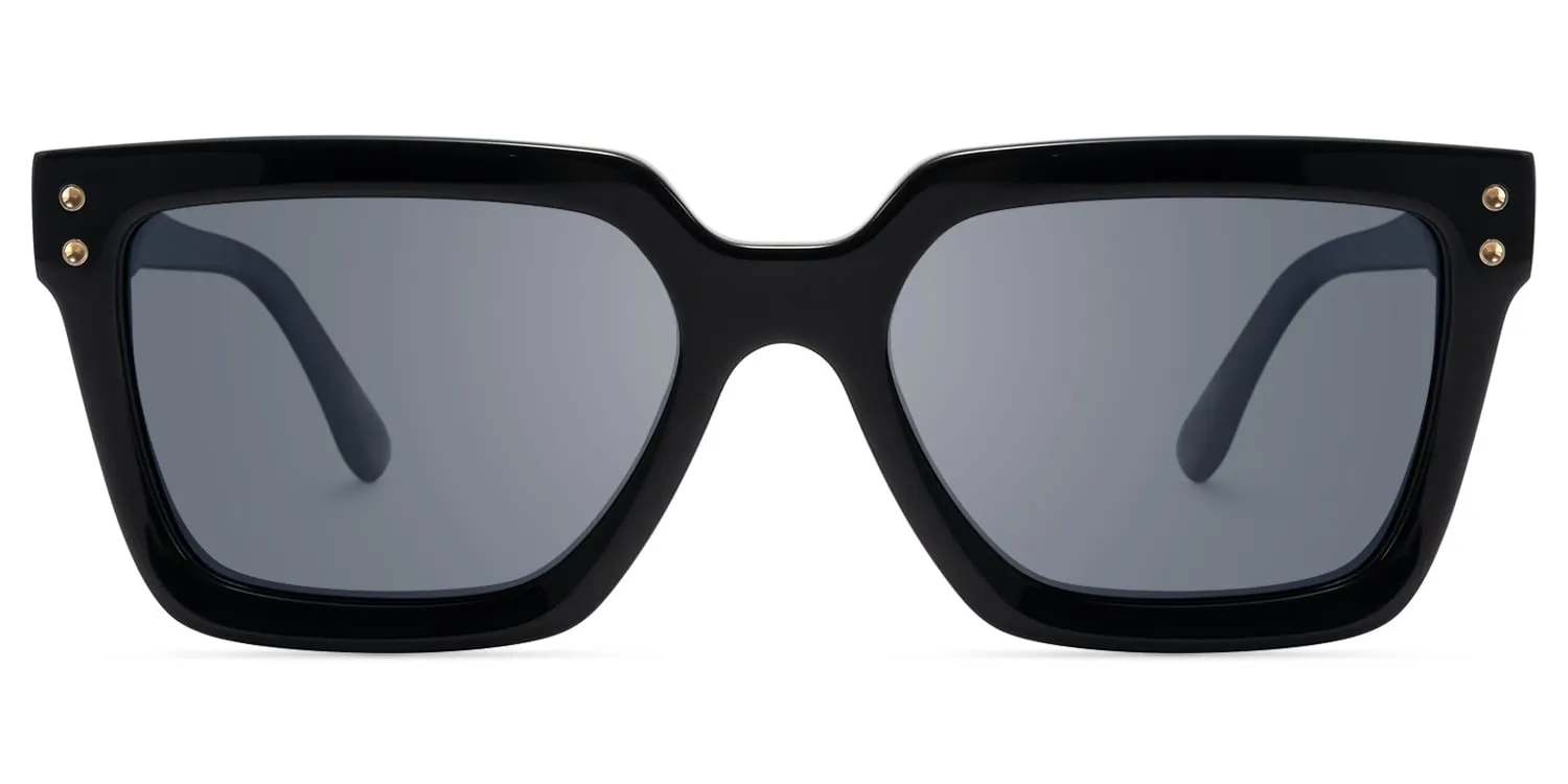 Cavalier - Rectangle Black Sunglasses sold by Vooglam product image thumbnail 2