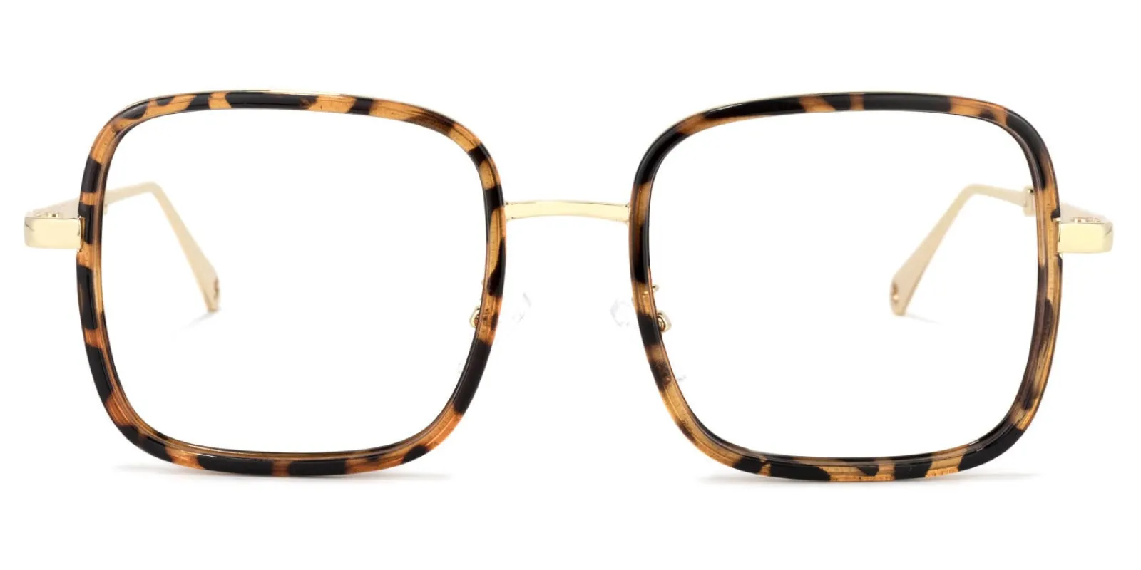 Jace - Retro Tortoise Shell Glasses Gold Temples sold by Vooglam