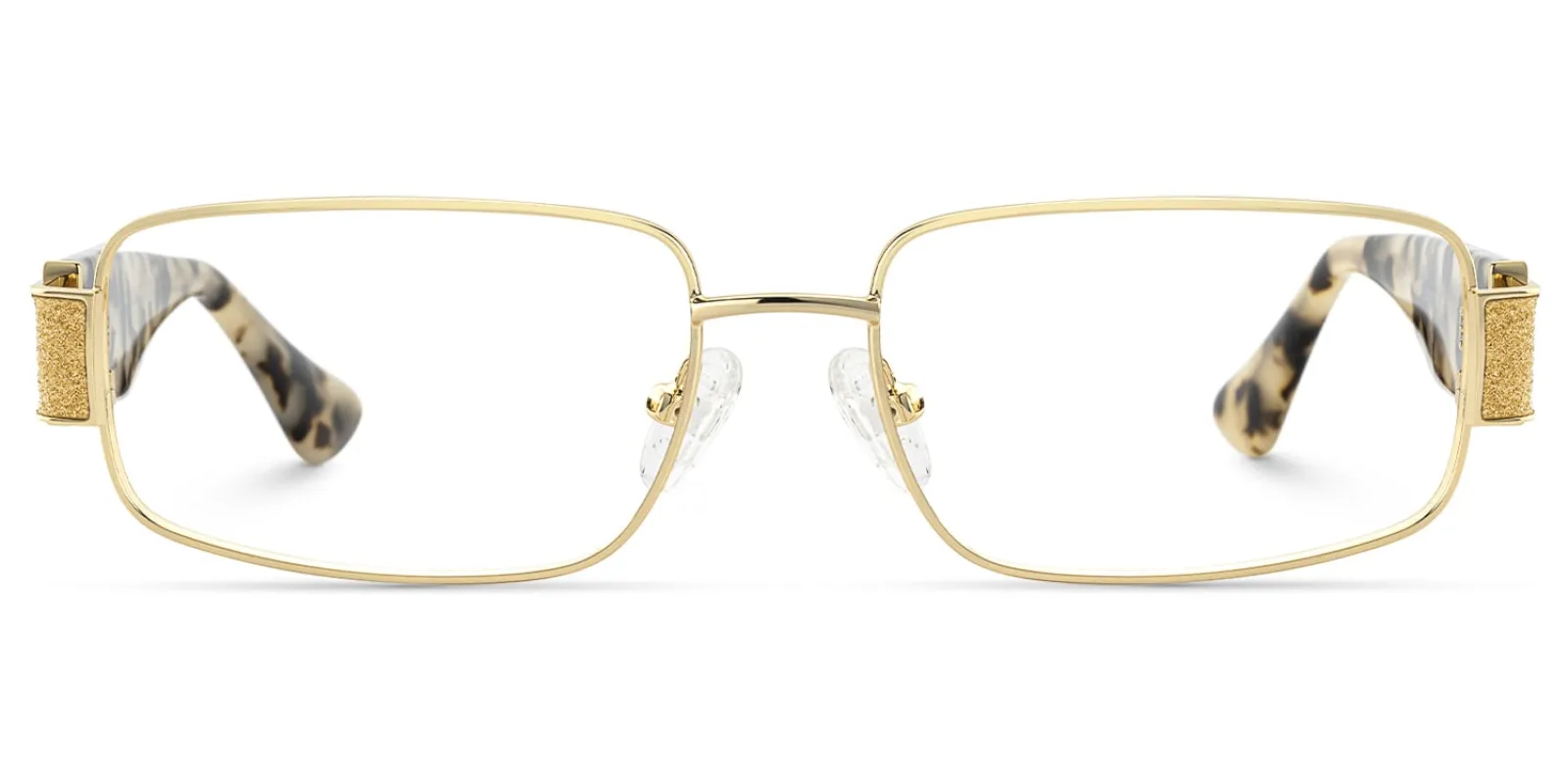 Alexandra - Rectangle Gold Eyeglasses sold by Vooglam