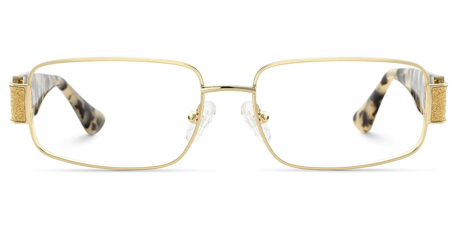 Alexandra - Rectangle Gold Eyeglasses sold by Vooglam product image thumbnail 2
