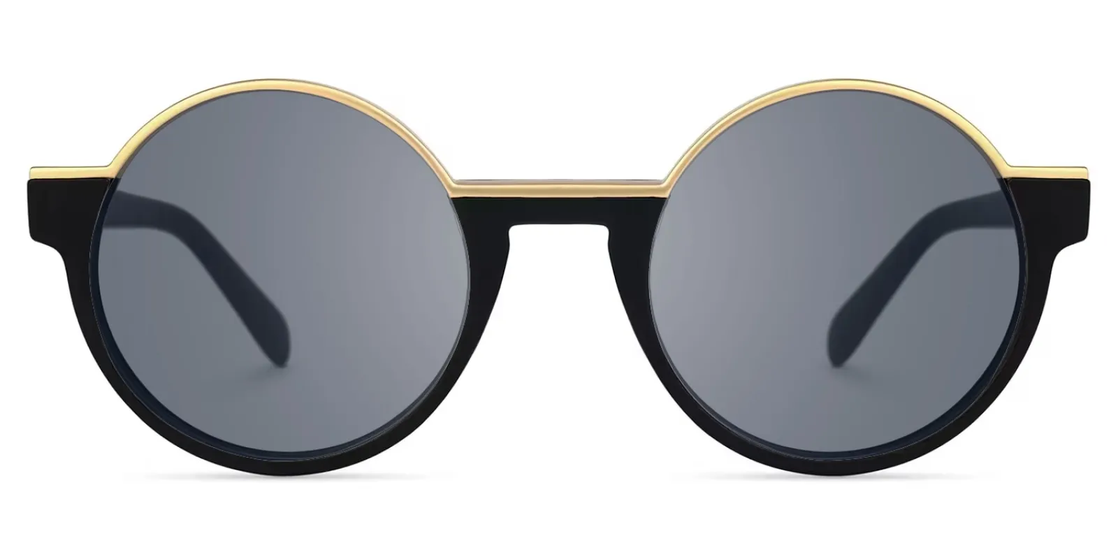 Latina - Retro Round Black & Gold Sunglasses sold by Vooglam