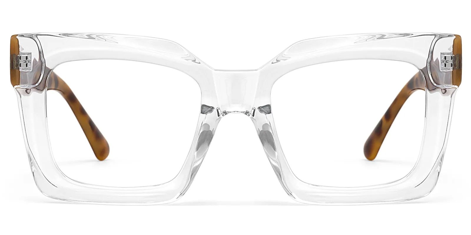 Pacheco - Clear Square Glasses Tortoiseshell Arms sold by Vooglam