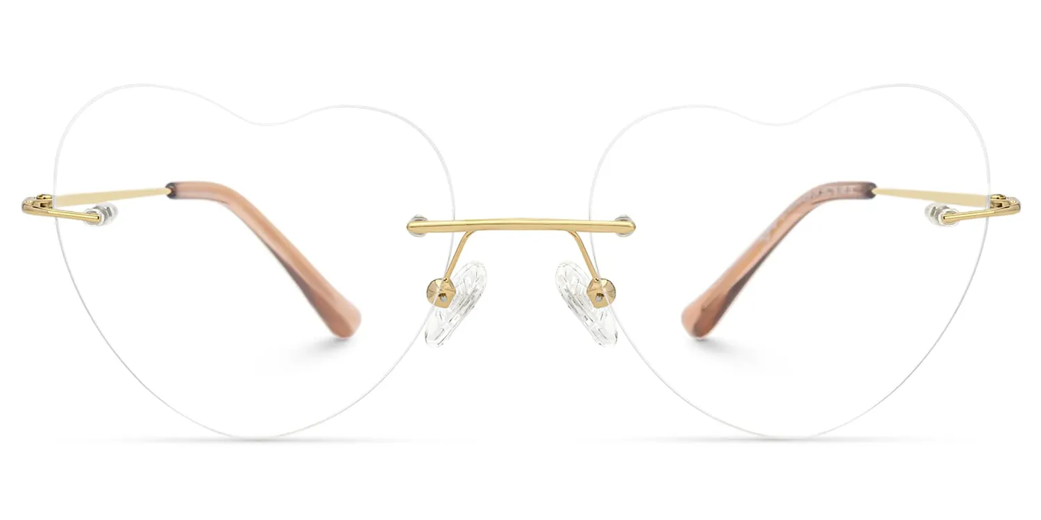 Lahoma - Heart Gold Eyeglasses sold by Vooglam