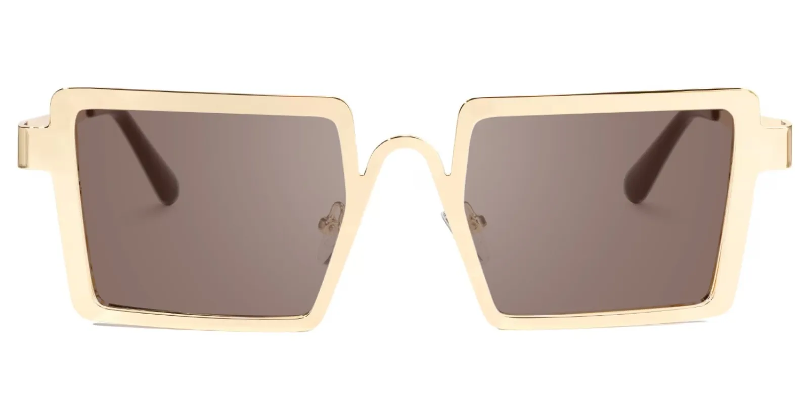 Cairbre - Rectangle Gold Sunglasses sold by Vooglam
