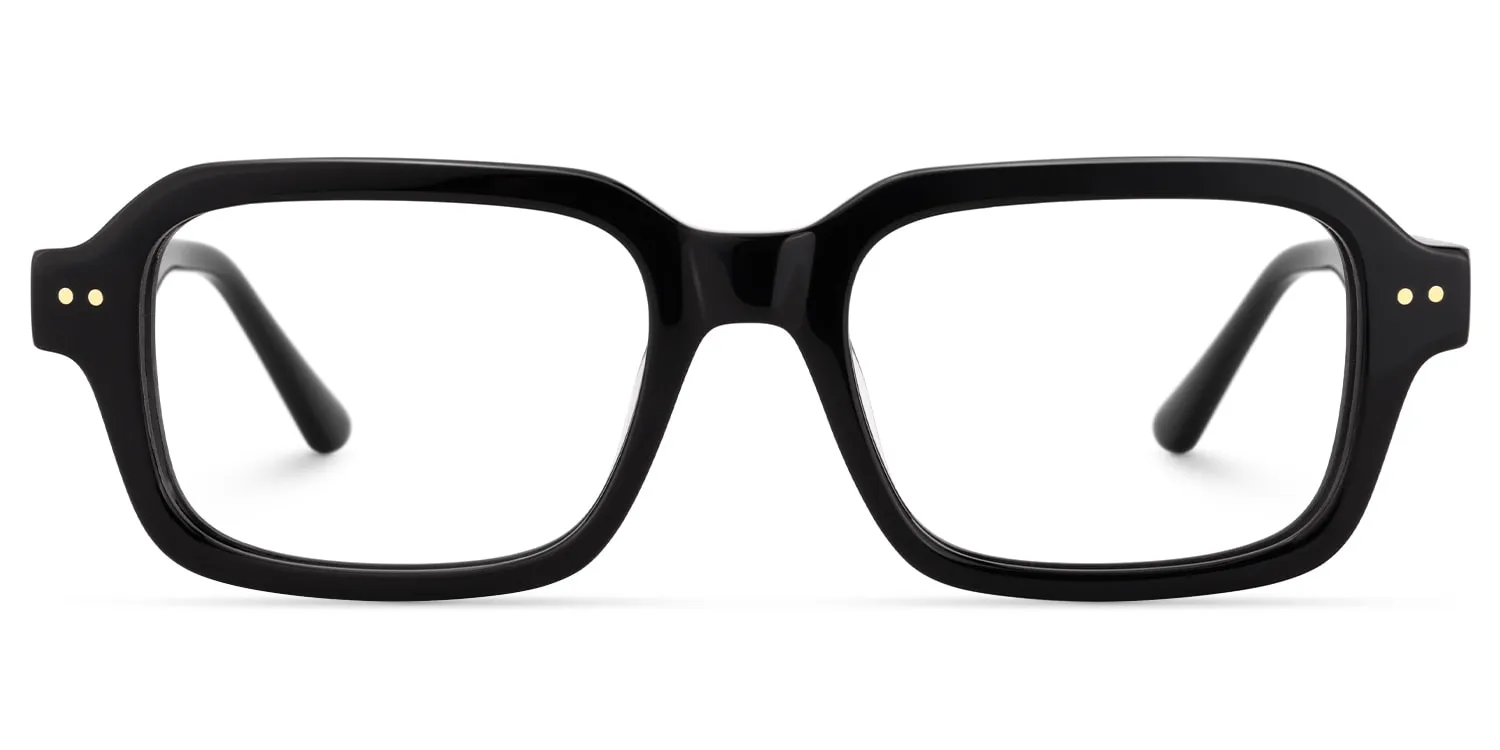 Narges - Rectangle Black Eyeglasses sold by Vooglam