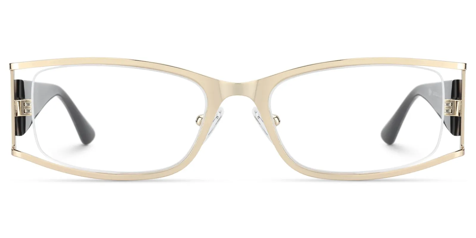 Elle - Rectangle Gold Eyeglasses sold by Vooglam