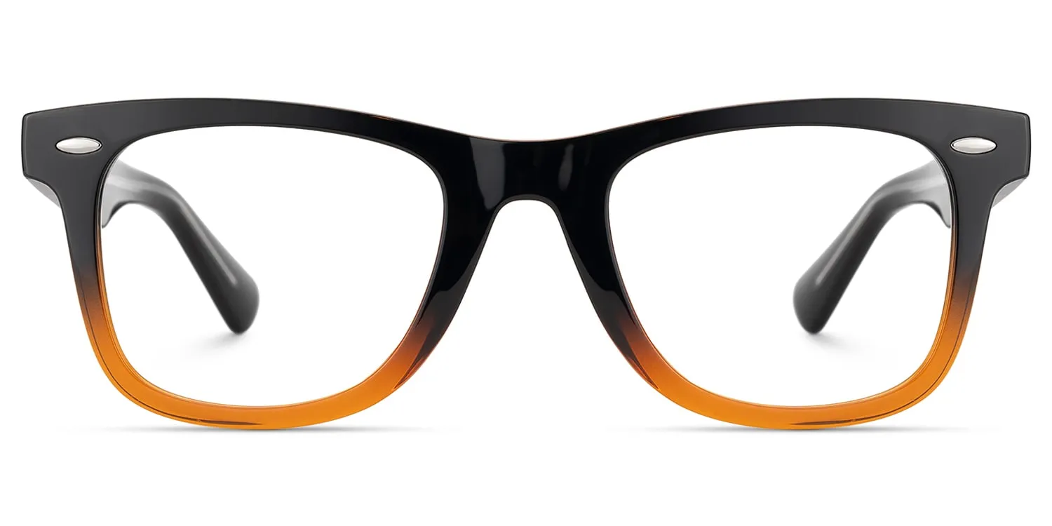 Nadia - Rectangle Two-tone Eyeglasses sold by Vooglam