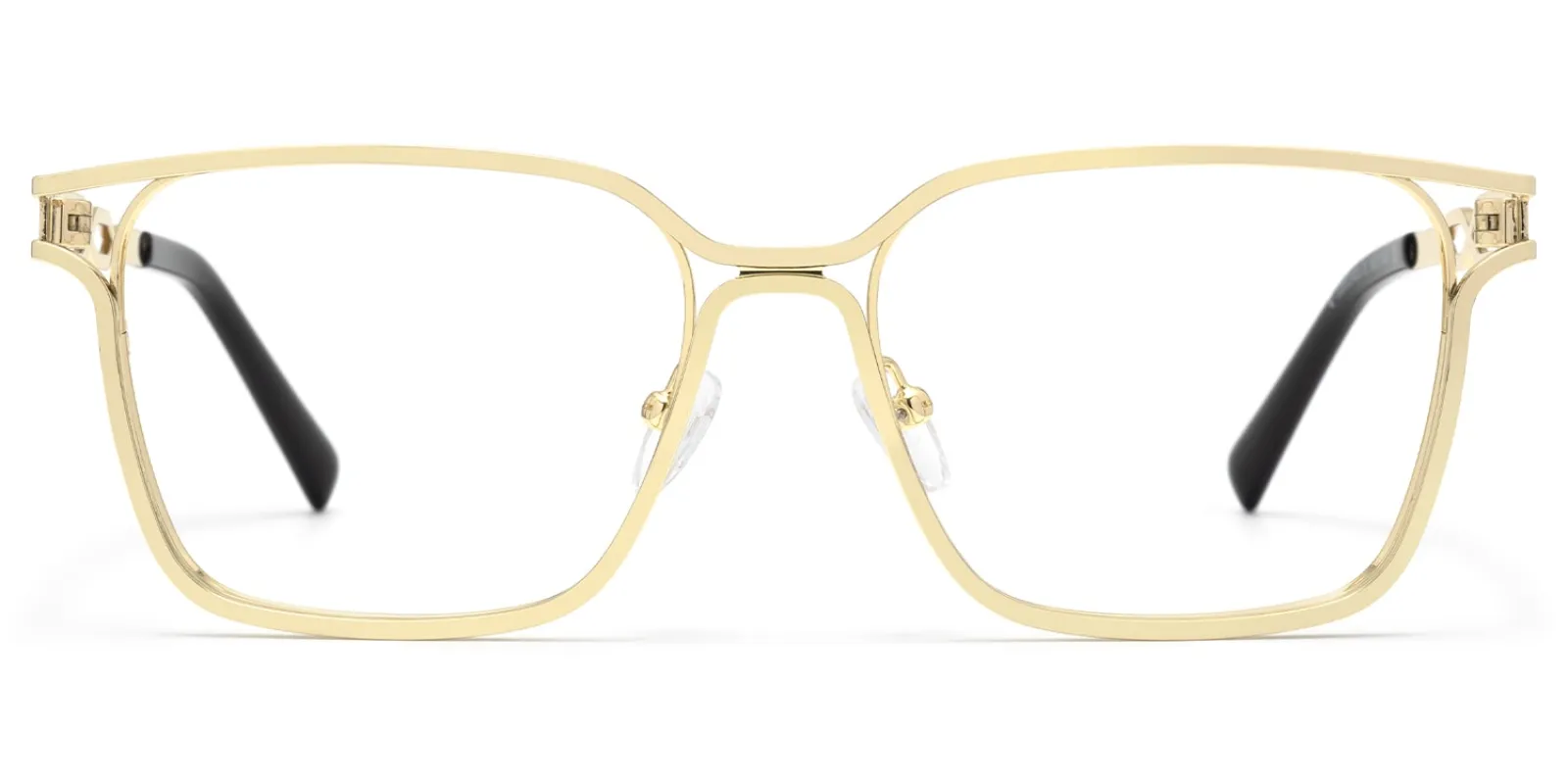 Frenzy - Rectangle Gold Eyeglasses sold by Vooglam